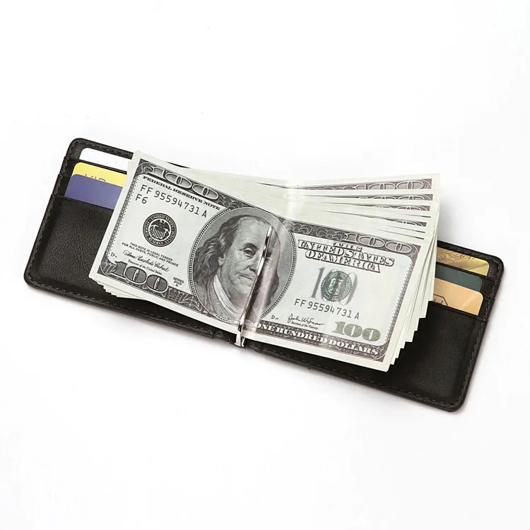 Slim Card Holder Credit Card Bifold Genuine Wallet Leather For Men