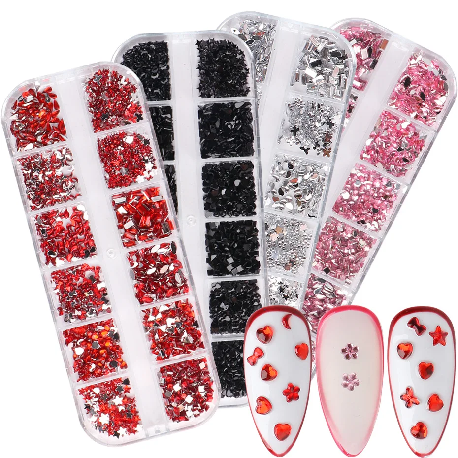 Misscheering Hot sale 12 grid shaped resin red pink rhinestone glass flat nail art rhinestone decoration
Misscheering Hot sale 12 grid shaped resin red pink rhinestone glass flat nail art rhinestone decoration