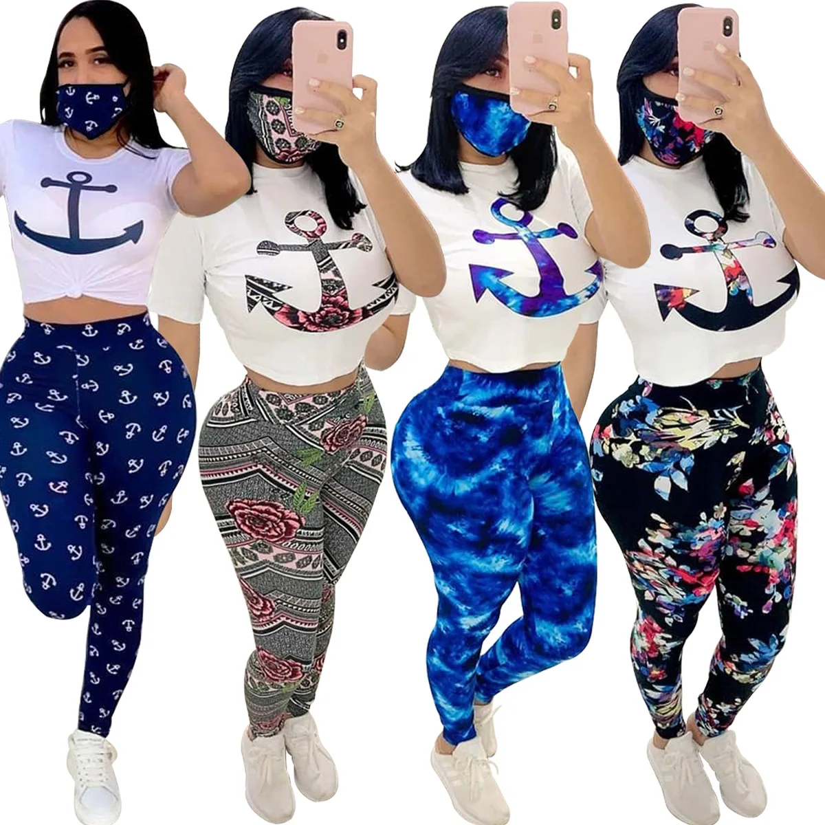 New Women's Clothing European and American Fashion Printed Short-sleeved Round Neck Top and Trousers Two-piece Suit, Picture
New Women's Clothing European and American Fashion Printed Short-sleeved Round Neck Top and Trousers Two-piece Suit, Picture