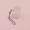 Handcraft tiny cups for key decoration plastic mini bubble tea fake drinking tumblers small mason jar with key chain hole