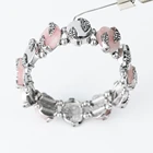 stock rose quartz semi-preciuos natural stone stretch elastic bracelet