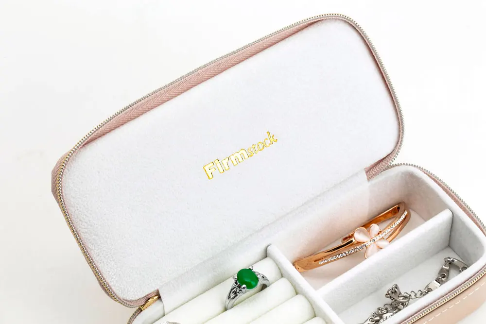 small custom logo pu organizer luxury cardboard leather jewelry