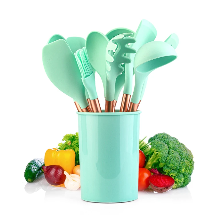 New design Mint Silicone Non-stick Heat Resistant Cooking Utensil Set Kitchen Utensils 11 Pcs Cooking Utensils Set for cooking
New design Mint Silicone Non-stick Heat Resistant Cooking Utensil Set Kitchen Utensils 11 Pcs Cooking Utensils Set for cooking