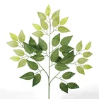 Natural Greenery Banyan Leaves Real Touch Artificial Ficus Tree Leaves for tree making decoration