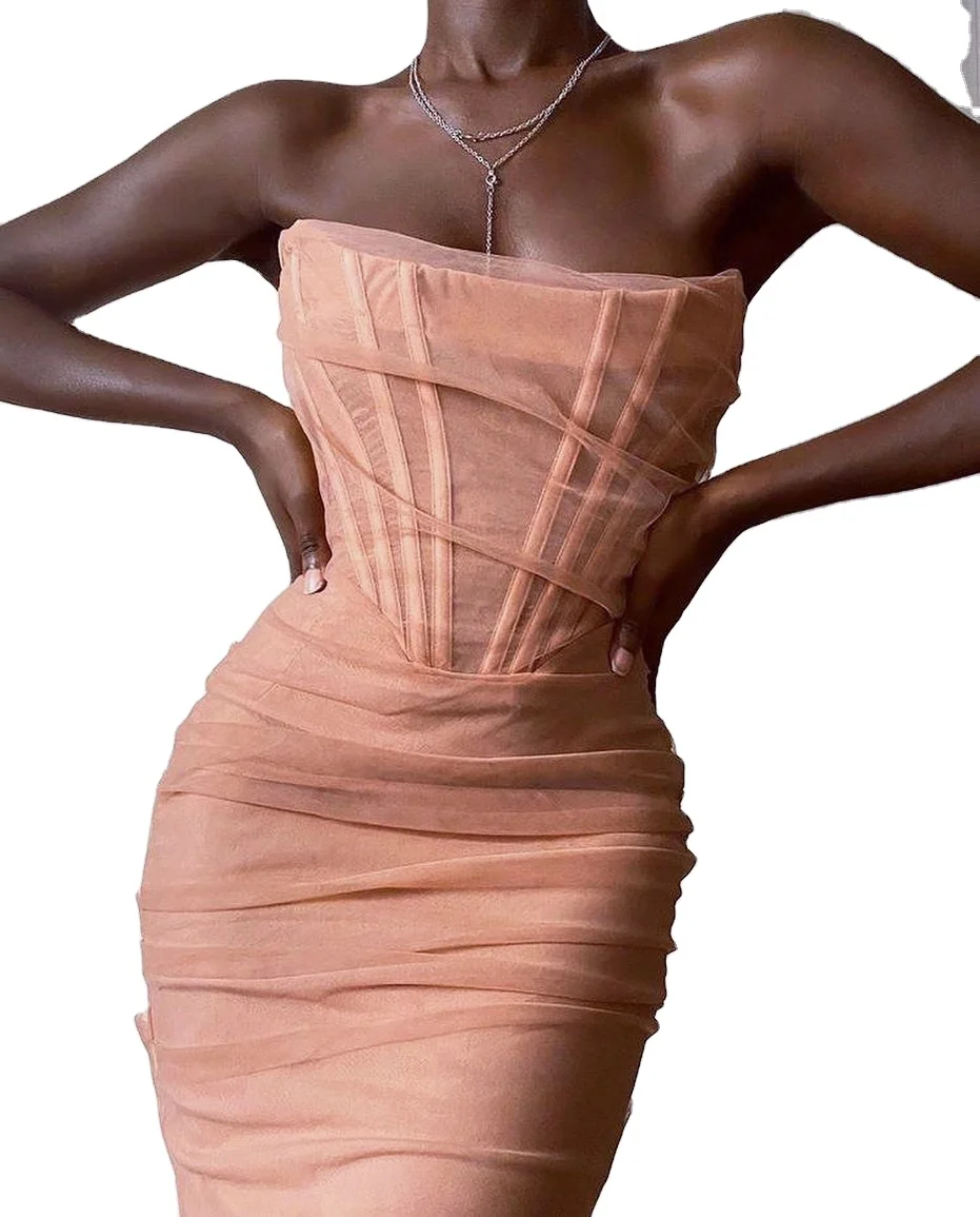 Ladies Sexy Strapless Ruched Dress Sleeveless Off Shoulder Corset Bodycon Mini Casual Mesh Club Night Party For Women, As above
Ladies Sexy Strapless Ruched Dress Sleeveless Off Shoulder Corset Bodycon Mini Casual Mesh Club Night Party For Women, As above