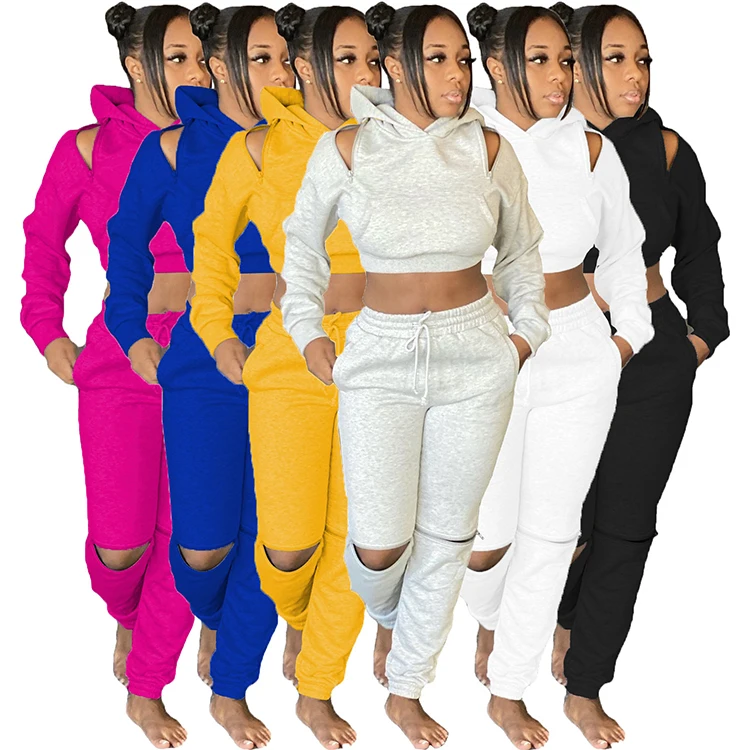 Special Design Shoulder Split Drawstring Cropped Top Hoodie Pockets Tracksuit Casual 2 Piece Women Joggers Suits Set
Special Design Shoulder Split Drawstring Cropped Top Hoodie Pockets Tracksuit Casual 2 Piece Women Joggers Suits Set