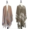 Autumn/winter exotic retro Loop yarn shawl for men/women wind-proof warm Trellis Diagram tassel scarves Soft Knit Hippie cappa