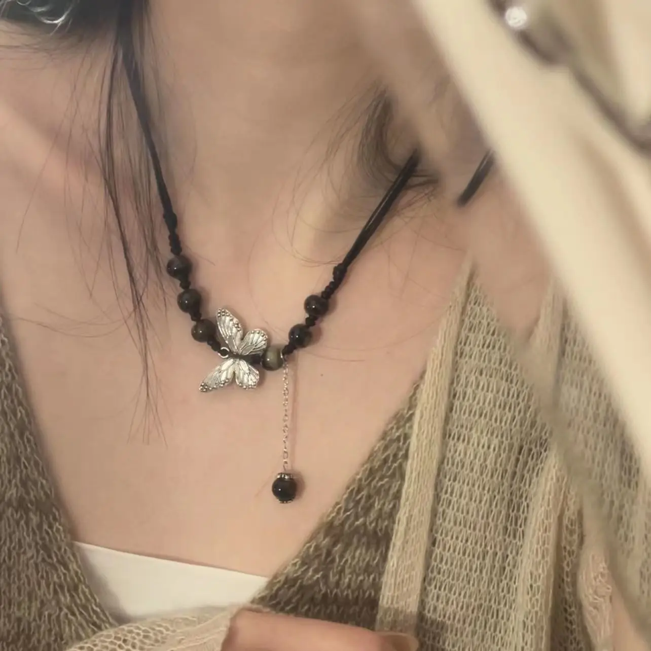 Vintage Ceramic Butterfly Necklace Women's Ethnic Style Adjustable Drawstring Long Sweater Chain Necklace
Vintage Ceramic Butterfly Necklace Women's Ethnic Style Adjustable Drawstring Long Sweater Chain Necklace
