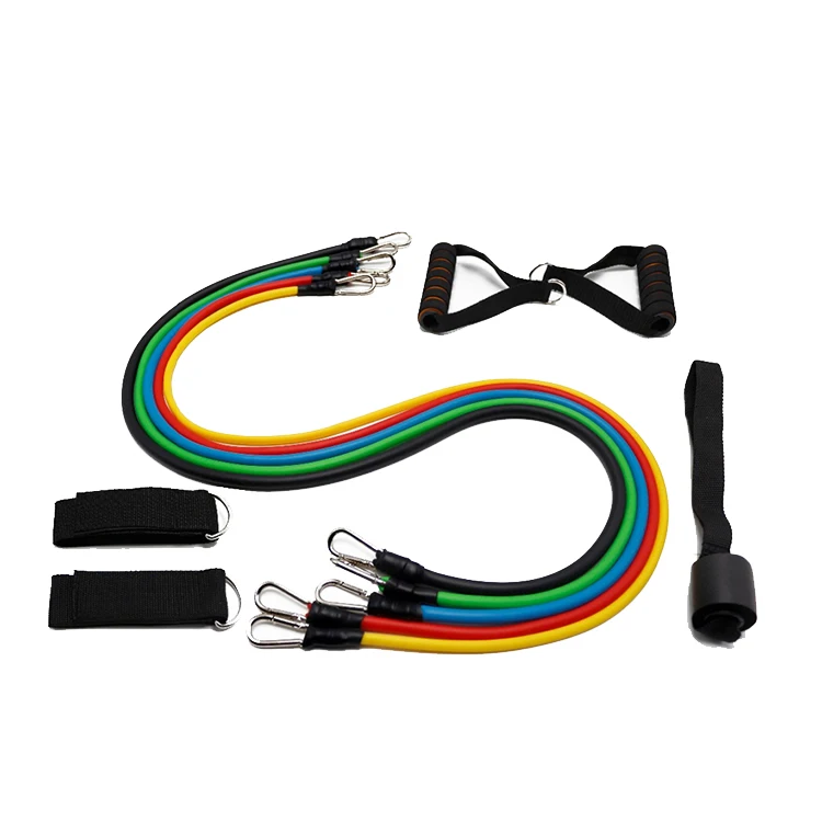 11Pcs Set Fitness Latex Resistance Bands Exercise Tubes Elastic Training Resistance Tubes Set, Black red yellow blue green
11Pcs Set Fitness Latex Resistance Bands Exercise Tubes Elastic Training Resistance Tubes Set, Black red yellow blue green