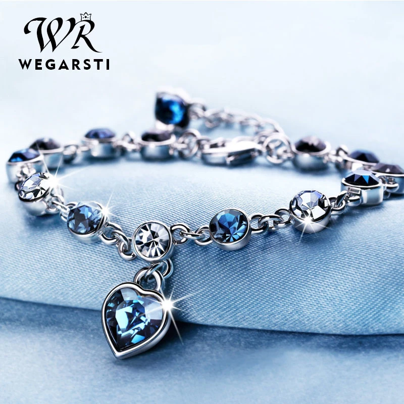 Women's Blue Sapphire Bracelet Sea Heart Bracelet Fashion Wedding Gift Exquisite Jewelry
Women's Blue Sapphire Bracelet Sea Heart Bracelet Fashion Wedding Gift Exquisite Jewelry