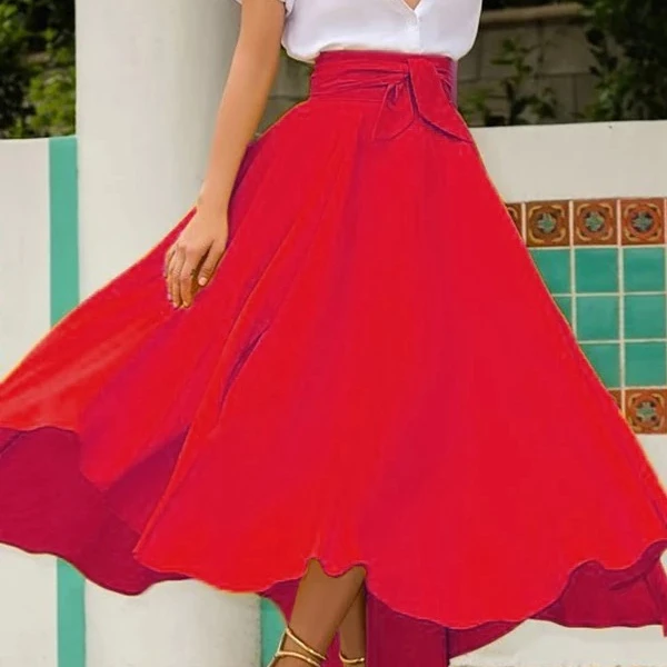 Solid color high waist bandage belt womens bohemian skirts belt big hem hot sell skirt 
Solid color high waist bandage belt womens bohemian skirts belt big hem hot sell skirt