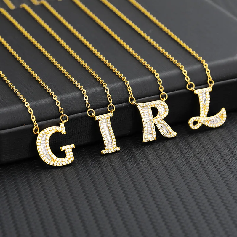 2021 New Designer Alphabet 18k Gold Plated Necklace Chain Crysta Iinitial Letter Stainless Steel Necklace
2021 New Designer Alphabet 18k Gold Plated Necklace Chain Crysta Iinitial Letter Stainless Steel Necklace