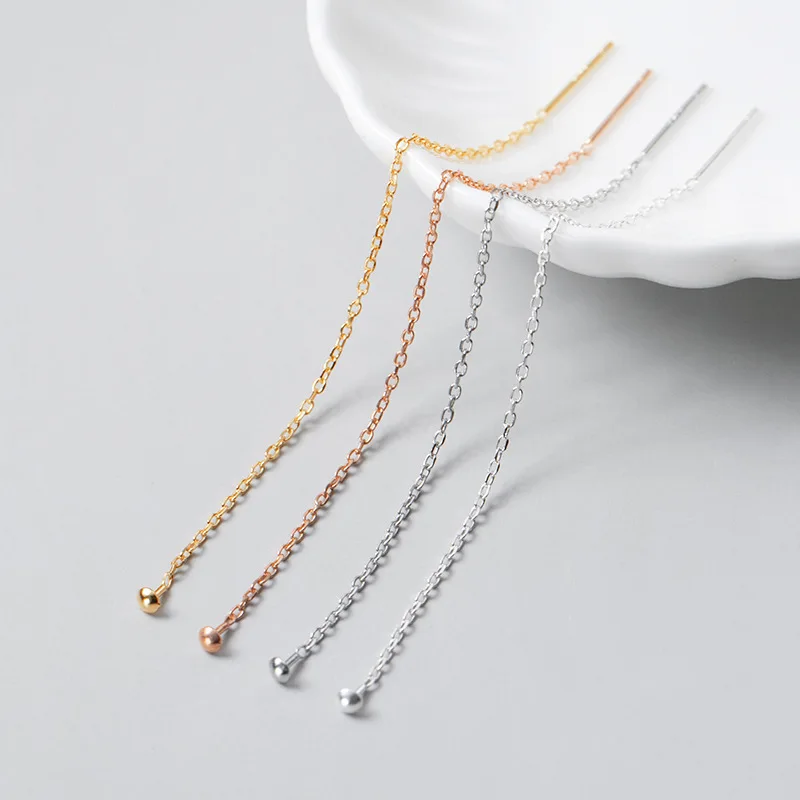 925 Sterling Silver Drawing Pin Shape Cross Chain Ear Wire Long Chain Ear Line Jewelry Accessories, Silver/ gold/ rose gold
925 Sterling Silver Drawing Pin Shape Cross Chain Ear Wire Long Chain Ear Line Jewelry Accessories, Silver/ gold/ rose gold
