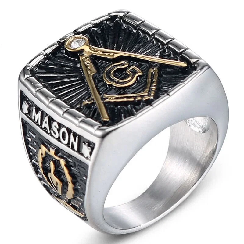 High Quality Hot Selling Fashion Simple Jewelry Punk Ring 316L Stainless Steel Vintage Set Diamond Fraternal Order Rings, Silver
High Quality Hot Selling Fashion Simple Jewelry Punk Ring 316L Stainless Steel Vintage Set Diamond Fraternal Order Rings, Silver