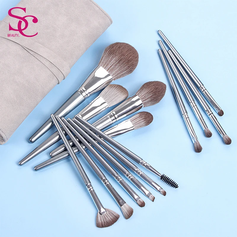 9pc black makeup brush flat rounded makeup brush flat brushes for makeup, Silver color only 
9pc black makeup brush flat rounded makeup brush flat brushes for makeup, Silver color only