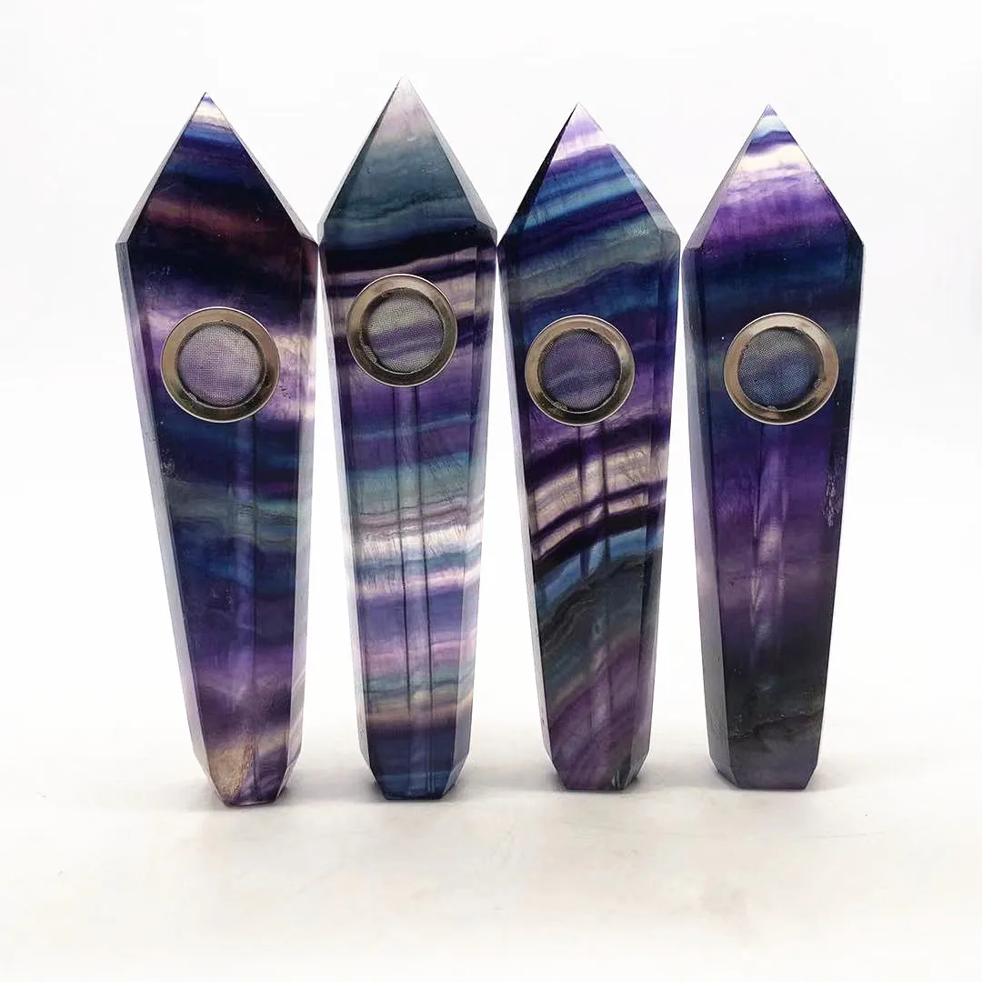 Sell high quality crystal healing stone natural Rainbow fluorite crystal weed pipe smokeing
Sell high quality crystal healing stone natural Rainbow fluorite crystal weed pipe smokeing