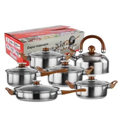 Stainless Steel Cookware Family Practical Set Kettle Milk Soup Flat Bottom 12 Piece Set, Customized
Stainless Steel Cookware Family Practical Set Kettle Milk Soup Flat Bottom 12 Piece Set, Customized