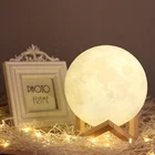 Home Decorative Gift 2 Colors Control Touch Sensor USB LED Night Light 3D Printer Moon Lamp 20CM