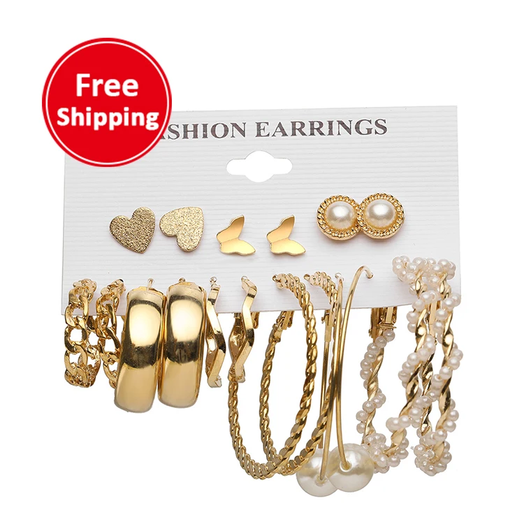 Free Shipping 9 Piece Hoop Studs Earring Set 2021 Fashion Women Jewelry Pearl Big Wing Butterfly Stud Earrings
Free Shipping 9 Piece Hoop Studs Earring Set 2021 Fashion Women Jewelry Pearl Big Wing Butterfly Stud Earrings