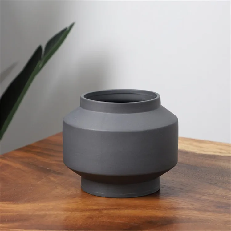 Matte black custom logo high quality cheap wholesale home decoration pieces clay pots for plants, Customized
Matte black custom logo high quality cheap wholesale home decoration pieces clay pots for plants, Customized