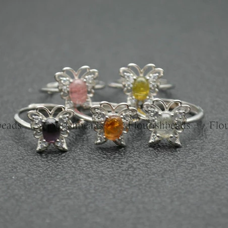 Butterfly Multi color Natural Crystal Quartz Tourmaline Gemstone Rings Size Adjustable CZ Beads Paved Fashion Woman Jewelry
Butterfly Multi color Natural Crystal Quartz Tourmaline Gemstone Rings Size Adjustable CZ Beads Paved Fashion Woman Jewelry