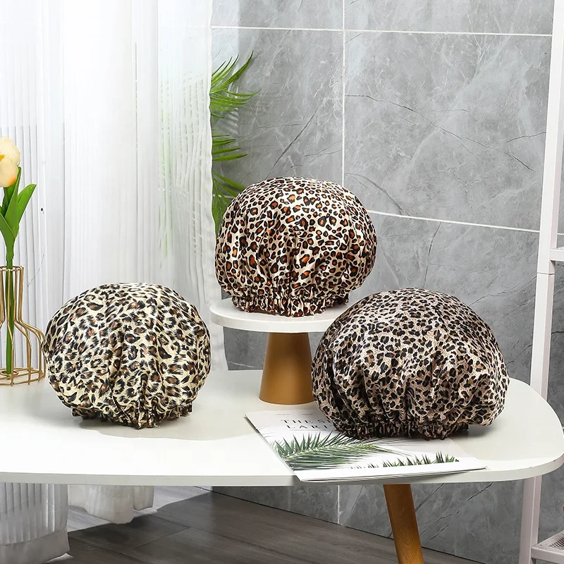 Andeya Recyclable Leopard Print Double Layer Satin Digital Hot Sale Waterproof Hair Shower Cap for Women 2023 New
Andeya Recyclable Leopard Print Double Layer Satin Digital Hot Sale Waterproof Hair Shower Cap for Women 2023 New