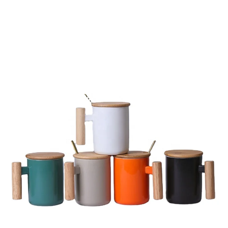 Ceramic porcelain Snow glaze Nordic wooden handle ceramic mug literary water coffee milk cup with lid and spoon
Ceramic porcelain Snow glaze Nordic wooden handle ceramic mug literary water coffee milk cup with lid and spoon