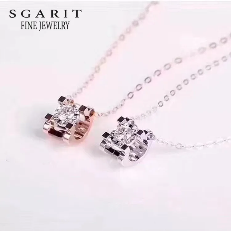 SGARIT brand simple design gold necklace 18k white gold 0.05ct natural real diamond necklace women
SGARIT brand simple design gold necklace 18k white gold 0.05ct natural real diamond necklace women