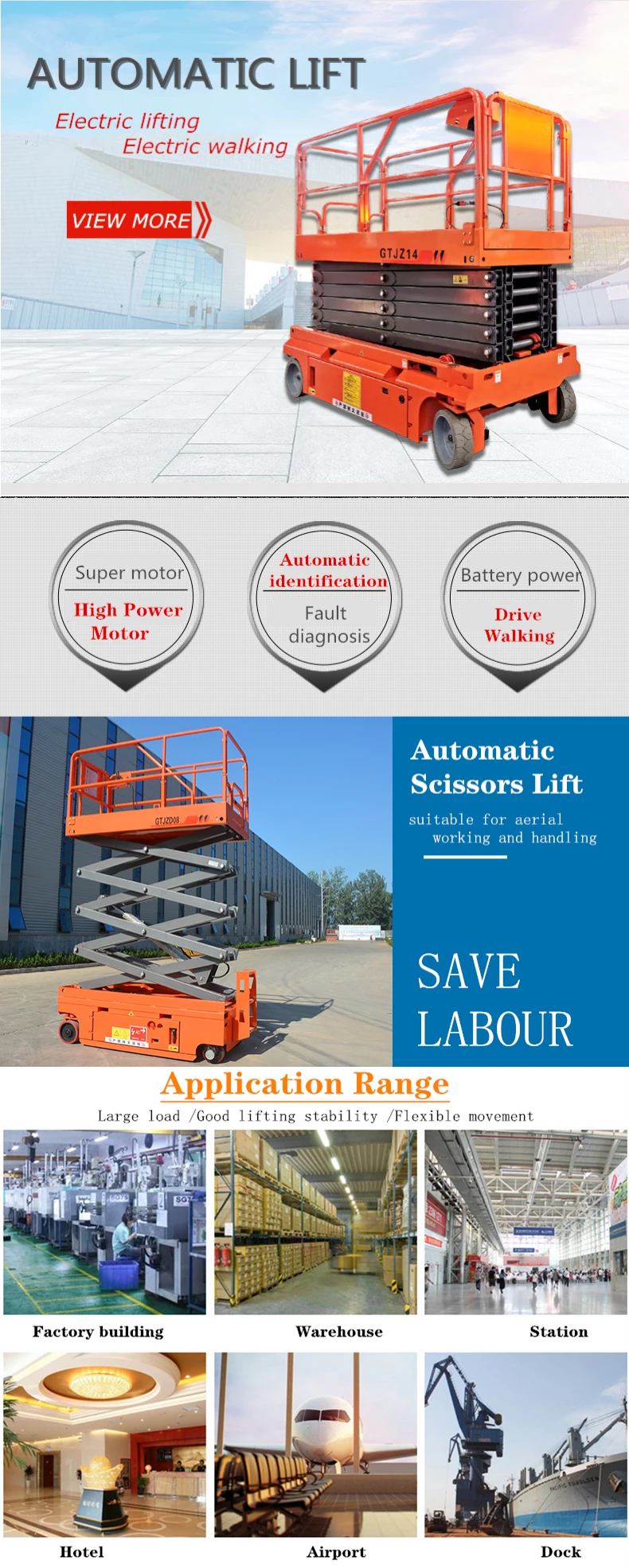 crawler self propelled hydraulic battery powered genie scissor lift price 5m for sale elevating work platform aerial work platfo