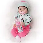 Yesteria Reborn Baby Dolls Girl 22 Inches Silicone Vinyl Light Green Rose Red Outfit