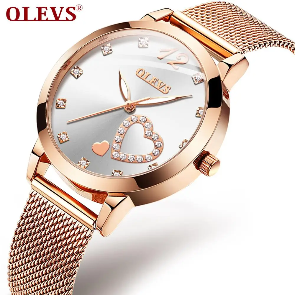 OLEVS OEM Fashion Luxury Diamond Heart Dial Gift Watch for ladies Quartz Bracelet Ultra thin Luminous waterproof Women Watch
OLEVS OEM Fashion Luxury Diamond Heart Dial Gift Watch for ladies Quartz Bracelet Ultra thin Luminous waterproof Women Watch