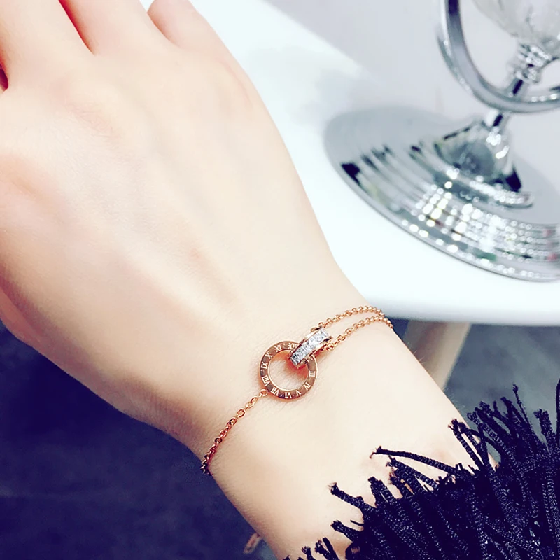 Luxury Famous Brand Jewelry Rose Gold Stainless Steel Roman numerals Bracelets & Bangles Female Charm Bracelet For Women
Luxury Famous Brand Jewelry Rose Gold Stainless Steel Roman numerals Bracelets & Bangles Female Charm Bracelet For Women