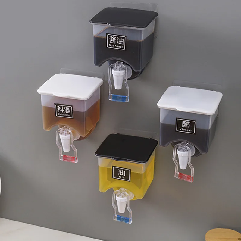 EE049 Plastic Kitchen Wall-mounted Oil and Vinegar Dispenser Jar Container Faucet Type Condiment Box Wall Mounted Oil Dispenser
EE049 Plastic Kitchen Wall-mounted Oil and Vinegar Dispenser Jar Container Faucet Type Condiment Box Wall Mounted Oil Dispenser
