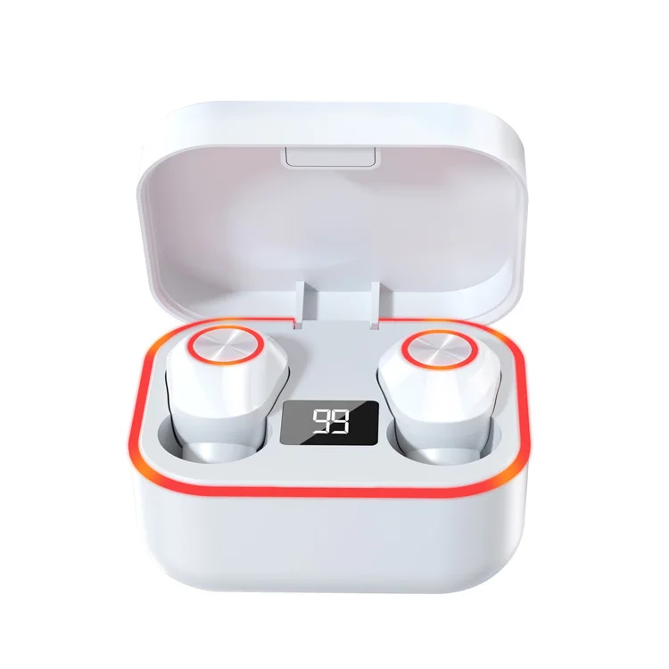 Wireless Blue tooth Headset Earbuds TWS Wireless Earphones with charging dock, White
Wireless Blue tooth Headset Earbuds TWS Wireless Earphones with charging dock, White
