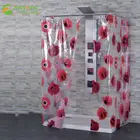 Clear Film Printed PEVA Red Flower plastic Bathroom Vinyl Sea fish Shower Curtain