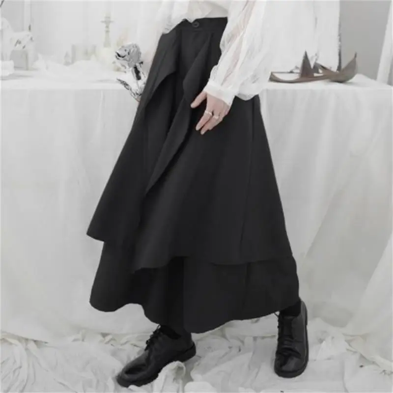Women's japanese-style double-layer design feeling small dark department loose drop feeling wide leg culottes 
Women's japanese-style double-layer design feeling small dark department loose drop feeling wide leg culottes