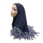 Muslims Muslim Hijab Scarf 2020 Hot Sale New Fashion Solid Color Chiffon Feather Muslims Ladies Scarf Hijab Tudung