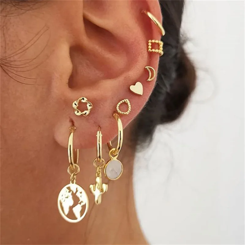 Fashion Simple 9 Pairs Gold Heart Earring Jewelry 2021 New Round Twist Small Hoop Earrings Set For Women, Picture
Fashion Simple 9 Pairs Gold Heart Earring Jewelry 2021 New Round Twist Small Hoop Earrings Set For Women, Picture