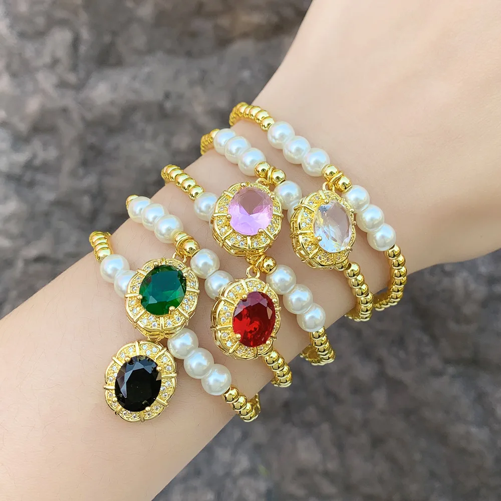 Pulsera Hoja Trendy 18K Gold Plated Diamond Copper Bead Crystal Bracelet Exquisite Colorful Zircon Pendant Diamond Bracelet
Pulsera Hoja Trendy 18K Gold Plated Diamond Copper Bead Crystal Bracelet Exquisite Colorful Zircon Pendant Diamond Bracelet