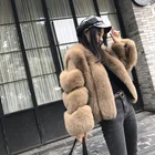 Myfur custom lady zipper long sleeve thick fur coat winter genuine fox fur coat