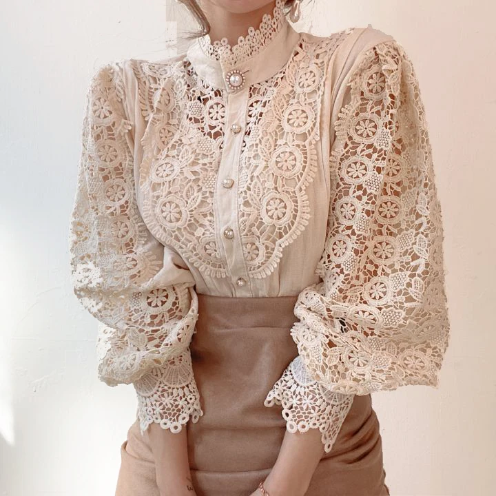 New arrivals spring casual fashion embroidery women lace blouse shirts stand collar long sleeve button up ladies' blouses tops
New arrivals spring casual fashion embroidery women lace blouse shirts stand collar long sleeve button up ladies' blouses tops