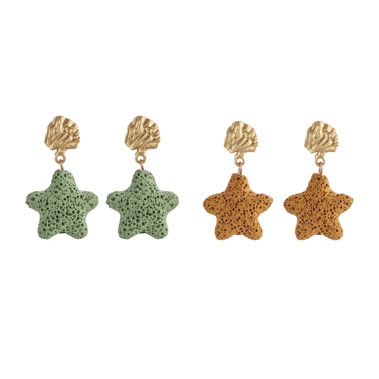 Fashion Jewelry Natural Stone Bead Essential Oil Perfume Diffuser Star Lava Earrings, Green,black,white,yellow
Fashion Jewelry Natural Stone Bead Essential Oil Perfume Diffuser Star Lava Earrings, Green,black,white,yellow