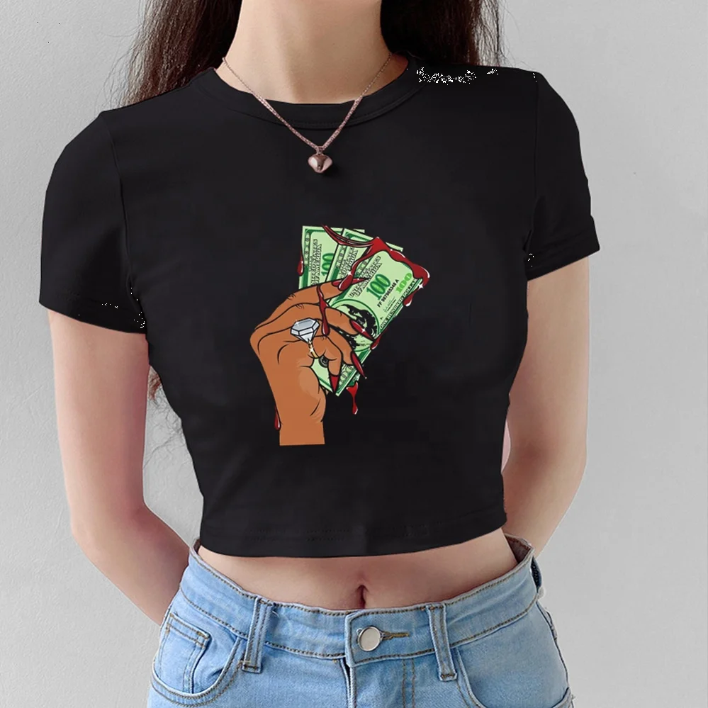 New women making money is not friends T-shirt short sleeve black girl crop top sexy casual 100% polyester print
New women making money is not friends T-shirt short sleeve black girl crop top sexy casual 100% polyester print
