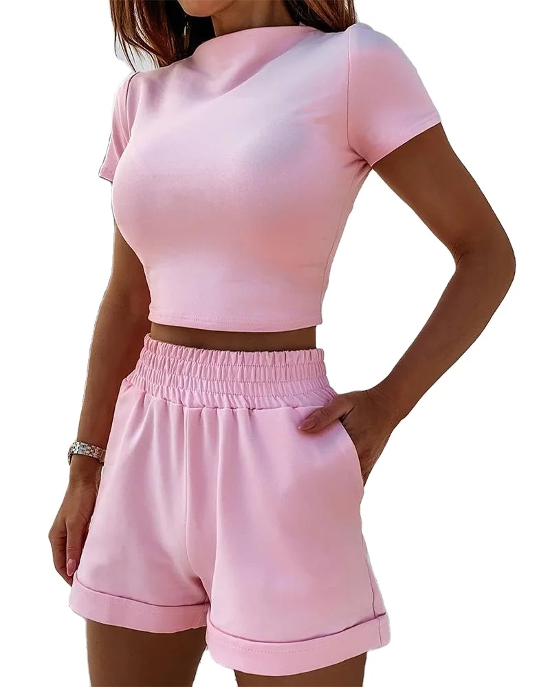 New pink black women sets summer tops t-shirt and shorts 2pcs sportswear clothes fitness wear set
New pink black women sets summer tops t-shirt and shorts 2pcs sportswear clothes fitness wear set