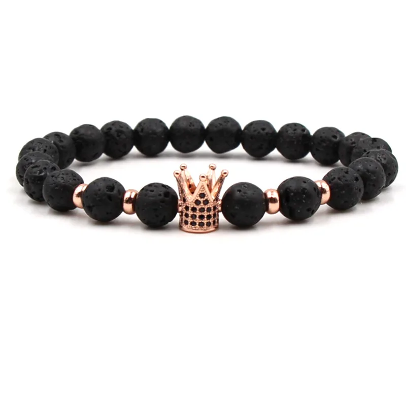 Wholesale Adjustable 8MM Natural Stone Beaded Bracelet Bling Iced Out Cubic Zirconia Crown Charm Lava Rock Stone Beaded Bracelet, As picture
Wholesale Adjustable 8MM Natural Stone Beaded Bracelet Bling Iced Out Cubic Zirconia Crown Charm Lava Rock Stone Beaded Bracelet, As picture