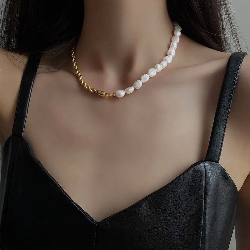 Custom design natural freshwater pearl necklace retro collarbone chain necklace fashion accessories for female, As pictures
Custom design natural freshwater pearl necklace retro collarbone chain necklace fashion accessories for female, As pictures