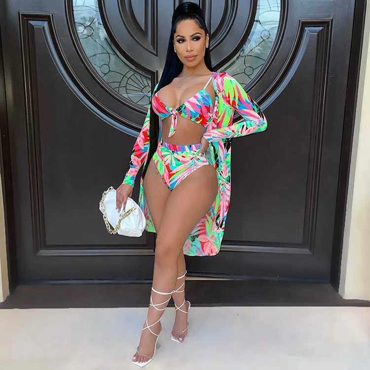 2021 Sexy Multicolored Print Long Sleeve Woman 3 Piece Swimwear Bikini Set Three Piece Swimsuit Cover Up Ups Beach Wears Women, Orange,pink,blue
2021 Sexy Multicolored Print Long Sleeve Woman 3 Piece Swimwear Bikini Set Three Piece Swimsuit Cover Up Ups Beach Wears Women, Orange,pink,blue