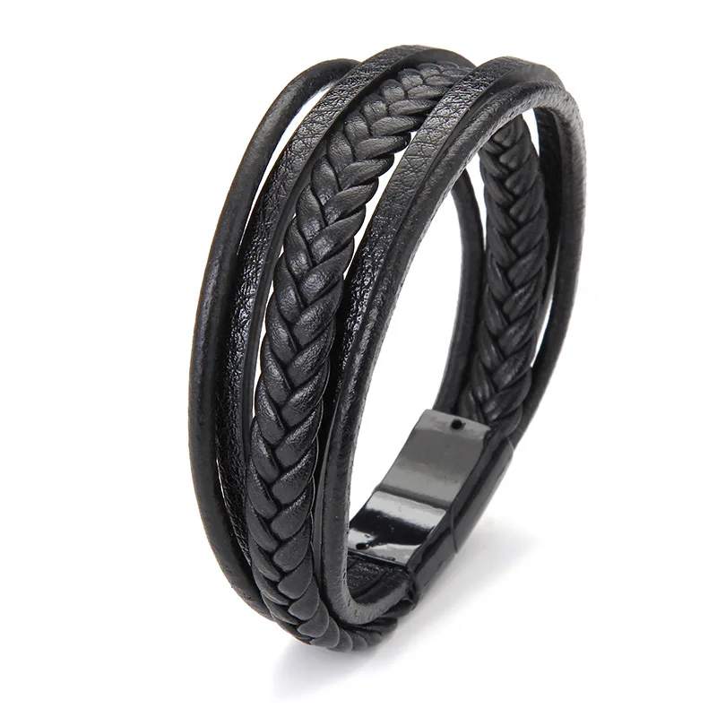 Jewelry retro multi-layer Leather Bracelet simple magnet buckle European and American Leather Bracelet
Jewelry retro multi-layer Leather Bracelet simple magnet buckle European and American Leather Bracelet