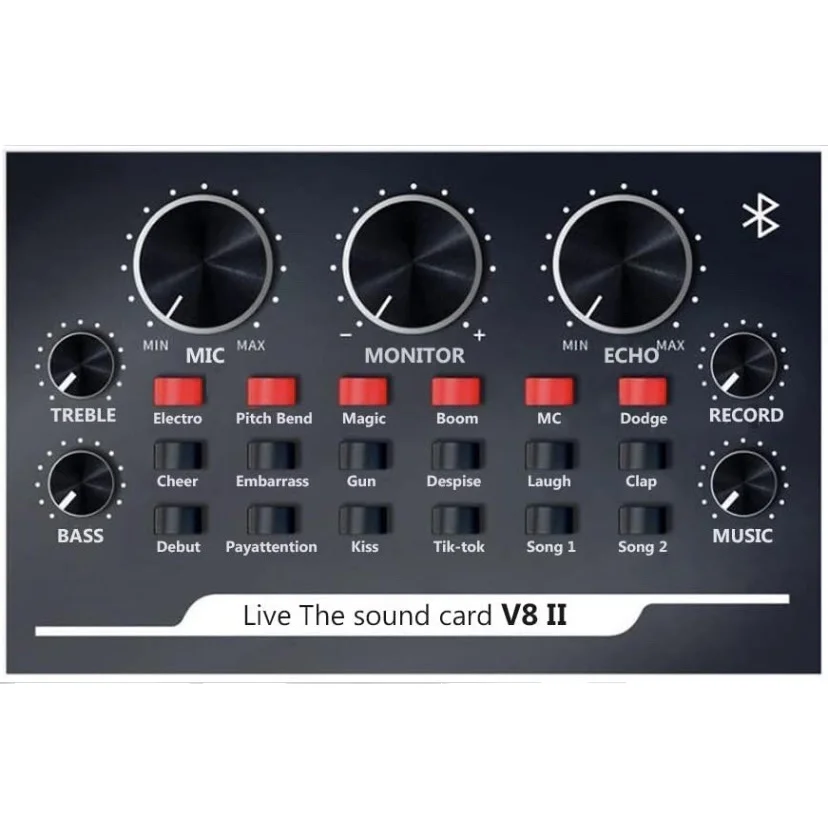 USB Live Sound Card V8II Live Stream Audio Mixer Suitable for MacWindows Linux iMac MacBookTablets Microphone Plug and Play
USB Live Sound Card V8II Live Stream Audio Mixer Suitable for MacWindows Linux iMac MacBookTablets Microphone Plug and Play