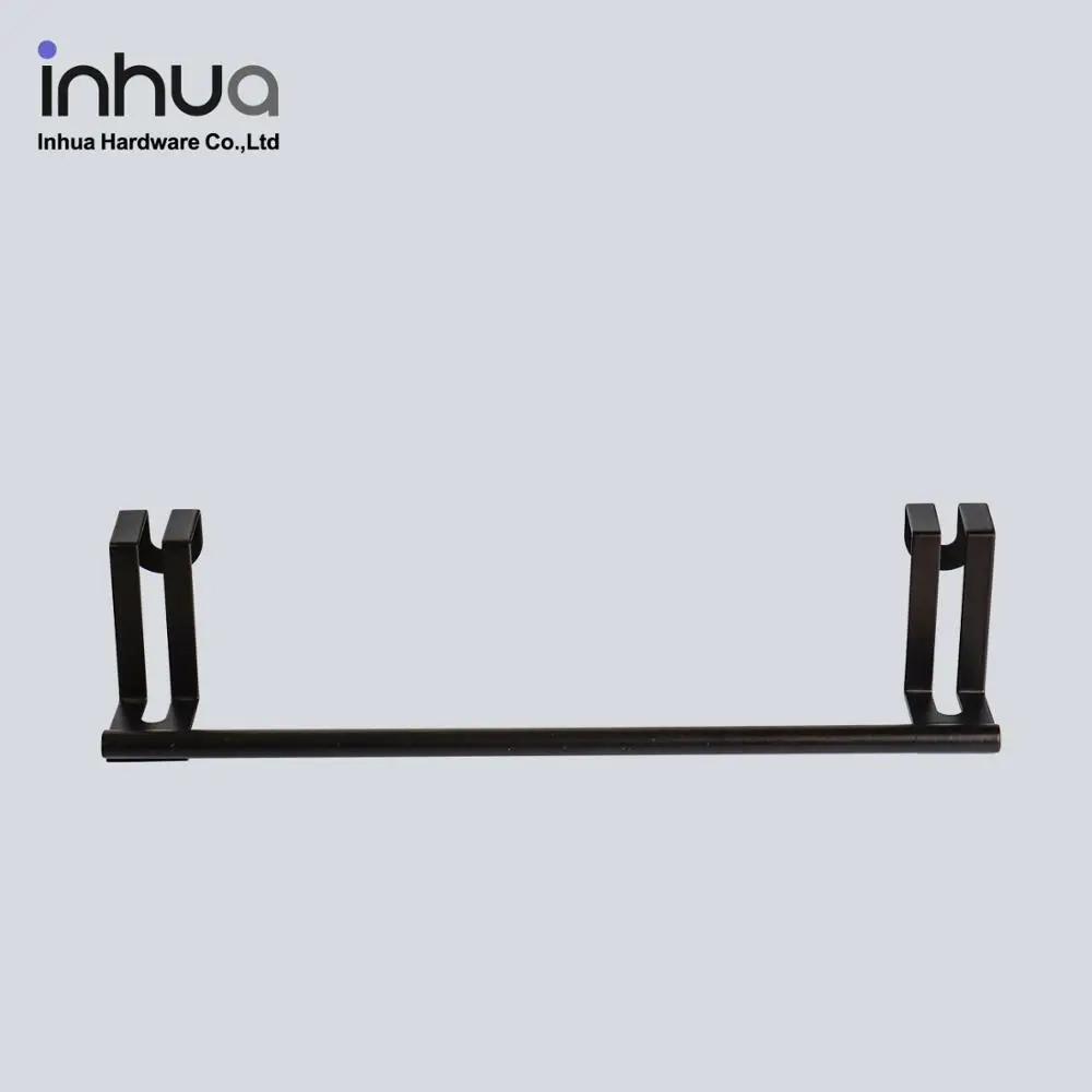 Towel rack behind door black